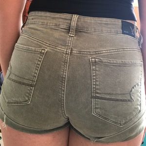American Eagle green wash shorts